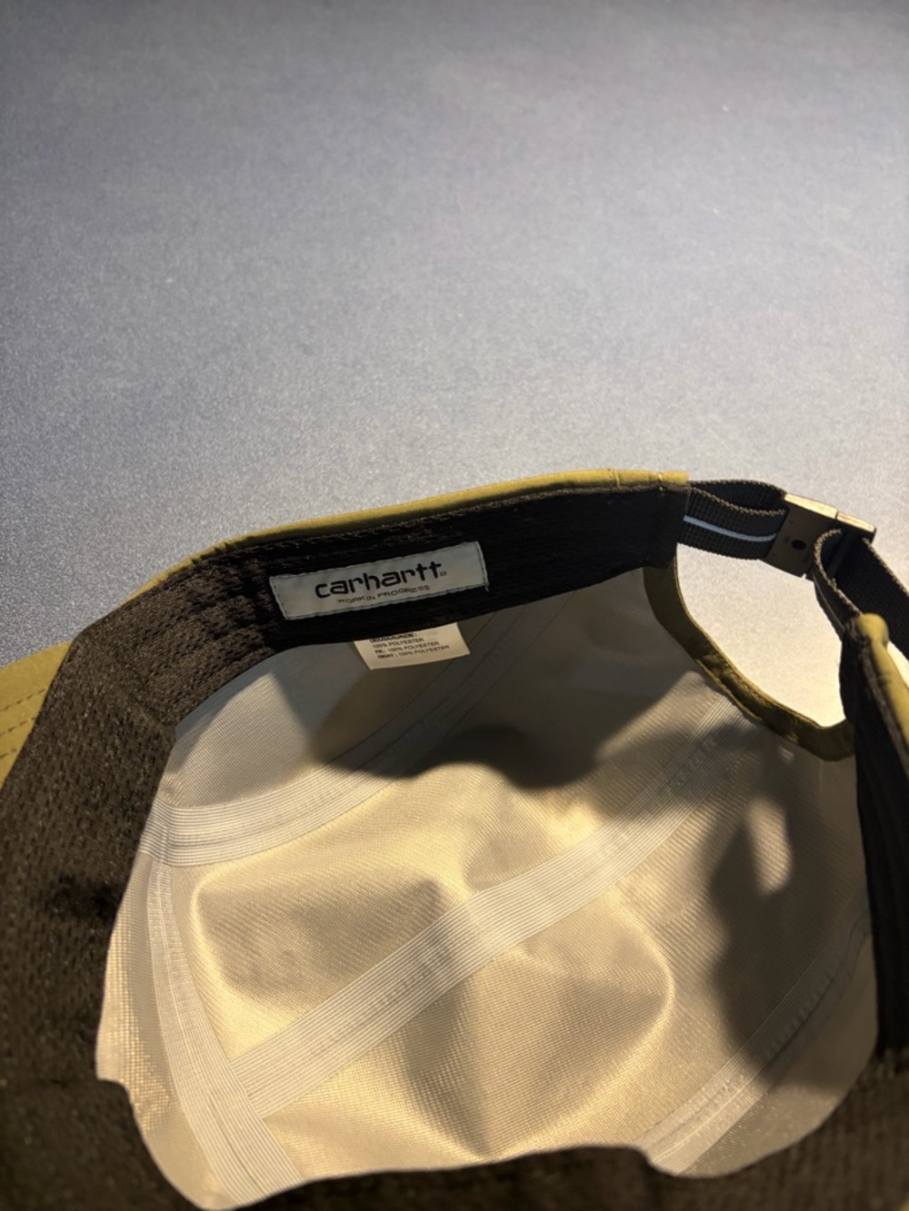 Carhartt Olive Green Strapback Cap with Interior Logo - Picture 3 of 5